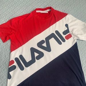 Red,white,blue fila shirt